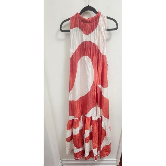 H&M Voluminous maxi dress Summer 2024 Collection (orange/Patterned) Size XXL - Picture 3 of 16